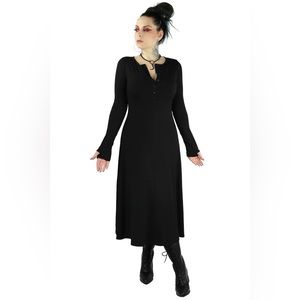 Foxblood Fiona Henley Long Sleeve Maxi Dress